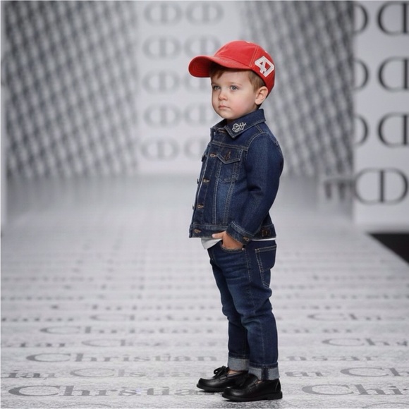 Authentic Christian Dior luxury designer toddler boy signature baseball hat cap